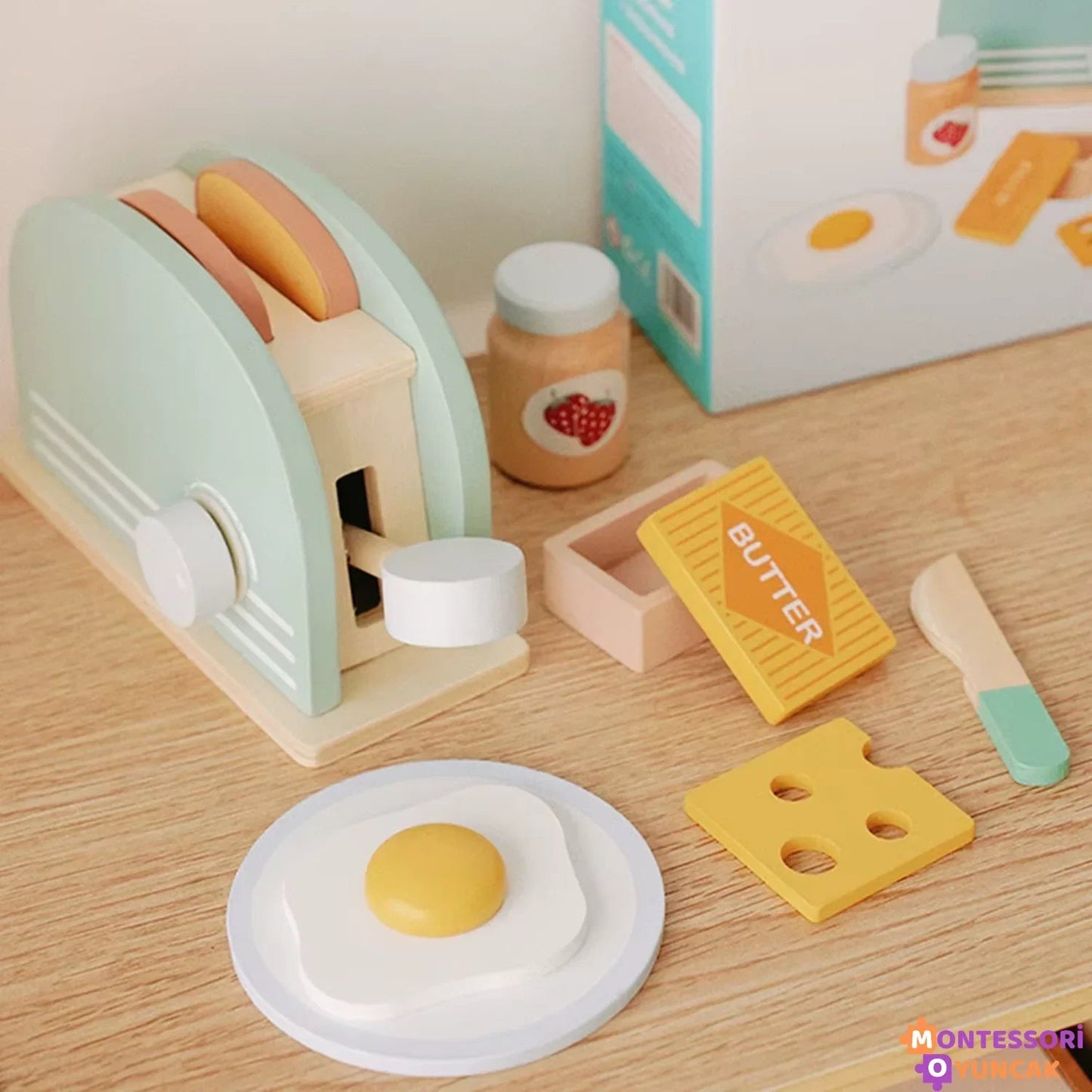 Montessori Ahşap Çocuk Kahvaltı ve Tost Seti Eğitici - MAKKA