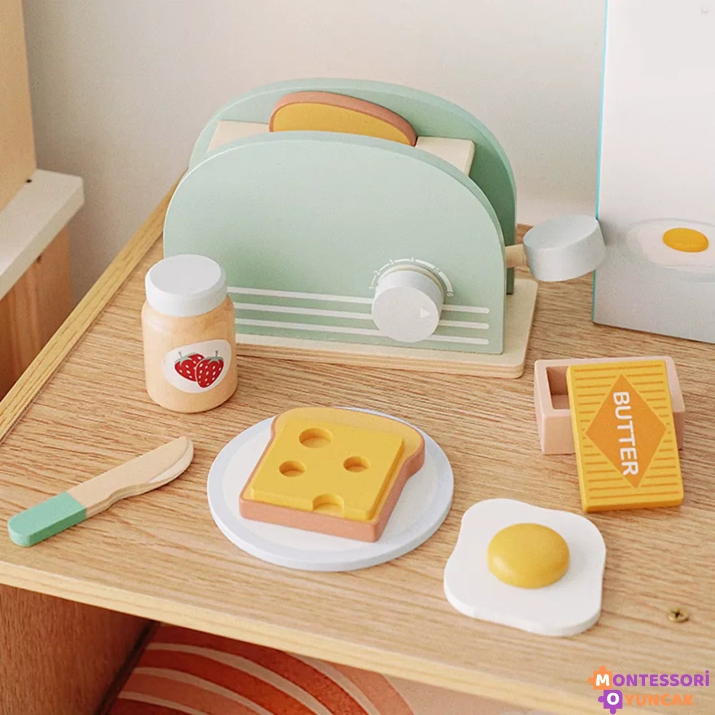 Montessori Ahşap Çocuk Kahvaltı ve Tost Seti Eğitici - MAKKA