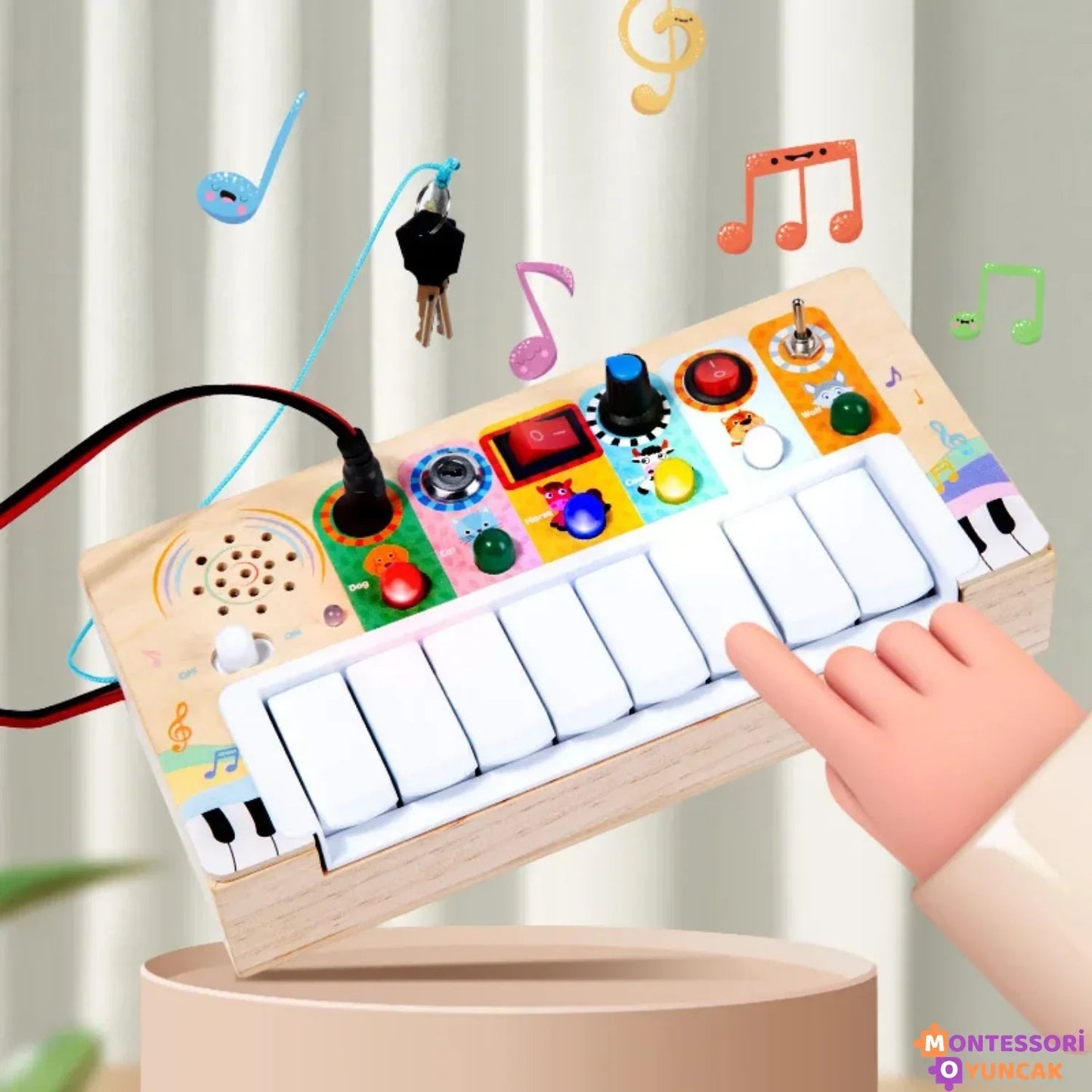 Montessori Ahşap Mini Piyano Eğitici Müzik Oyuncağı Çocuklar İçin - MAKKA