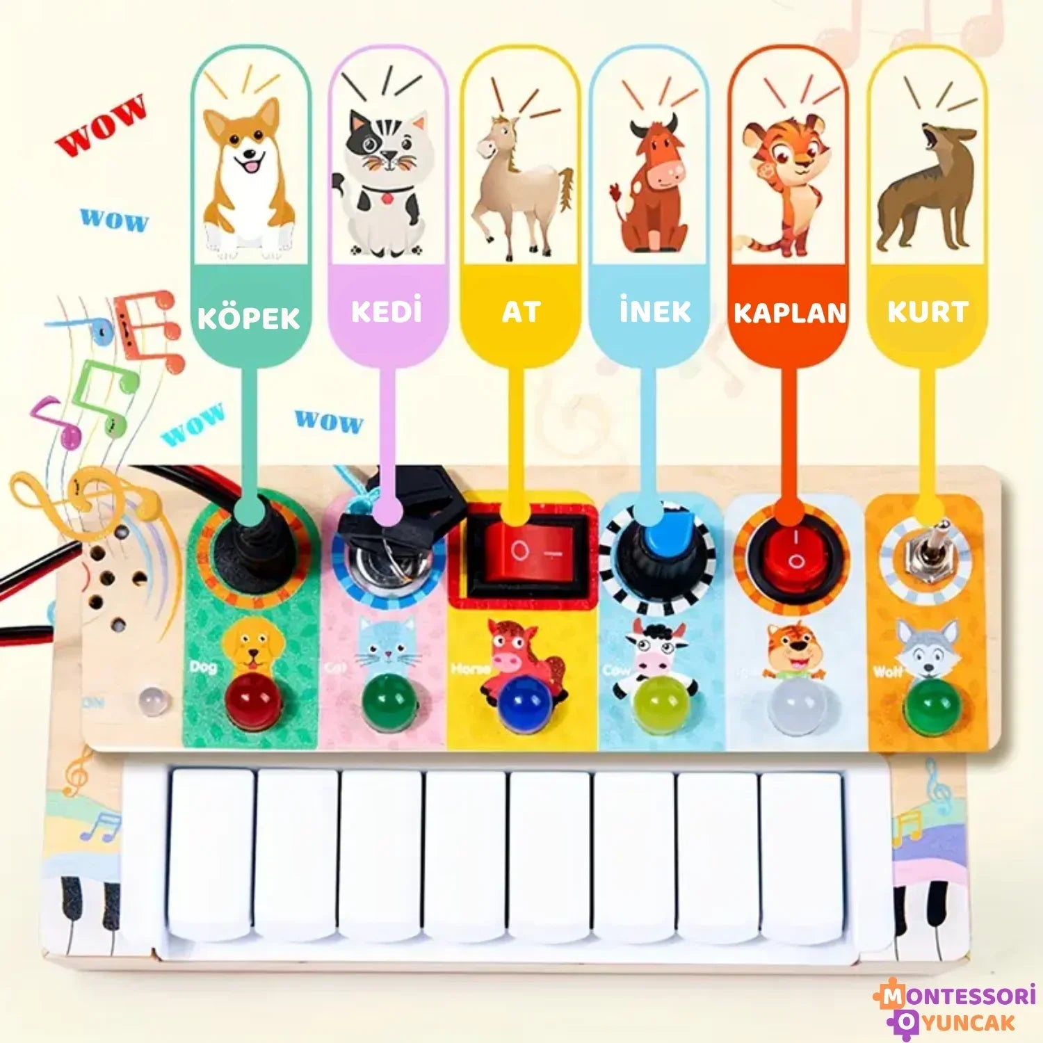 Montessori Ahşap Mini Piyano Eğitici Müzik Oyuncağı Çocuklar İçin - MAKKA