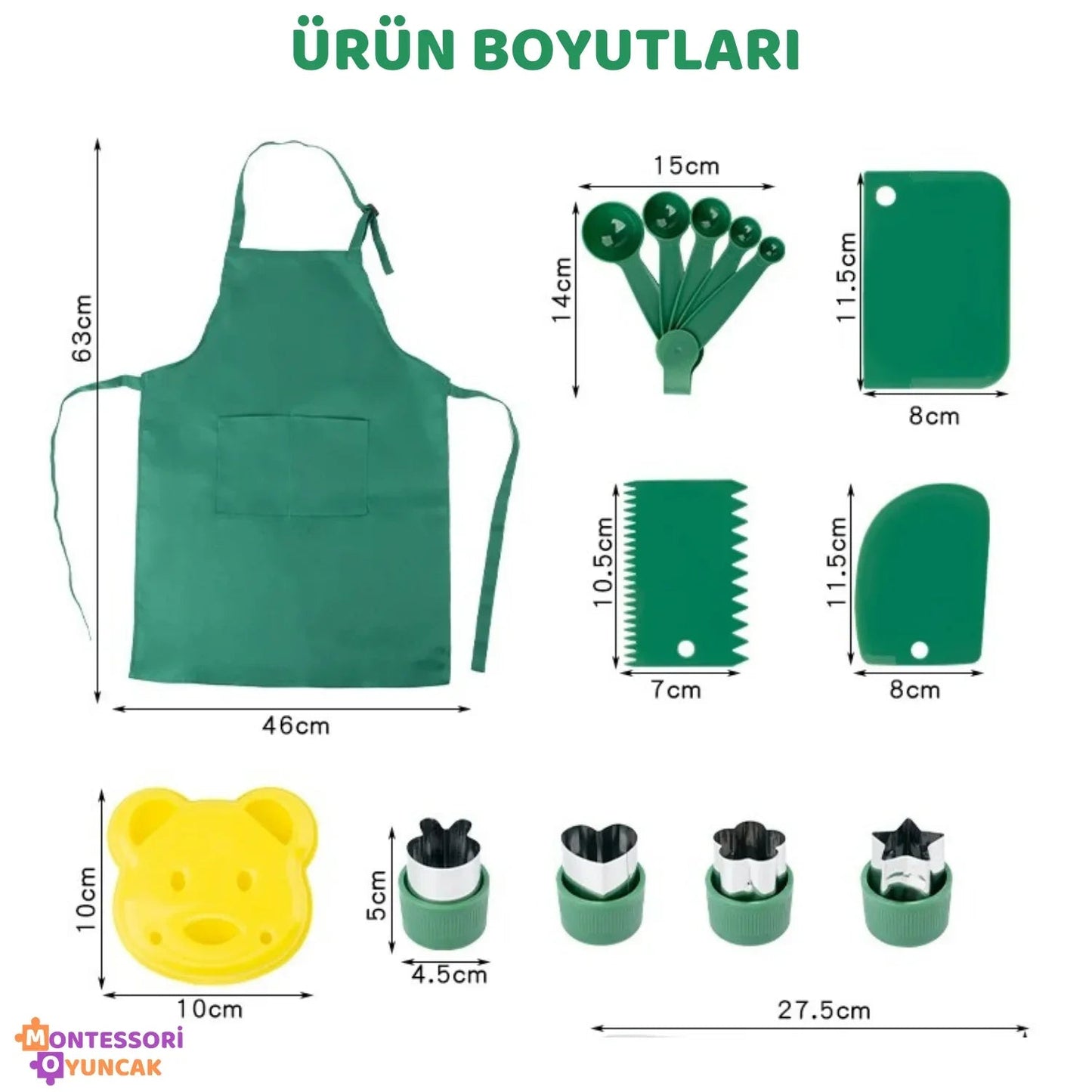 Montessori Ahşap Mutfak Seti Eğitim Oyuncağı Dayanıklı Doğal Boyama Küçükler - MAKKA
