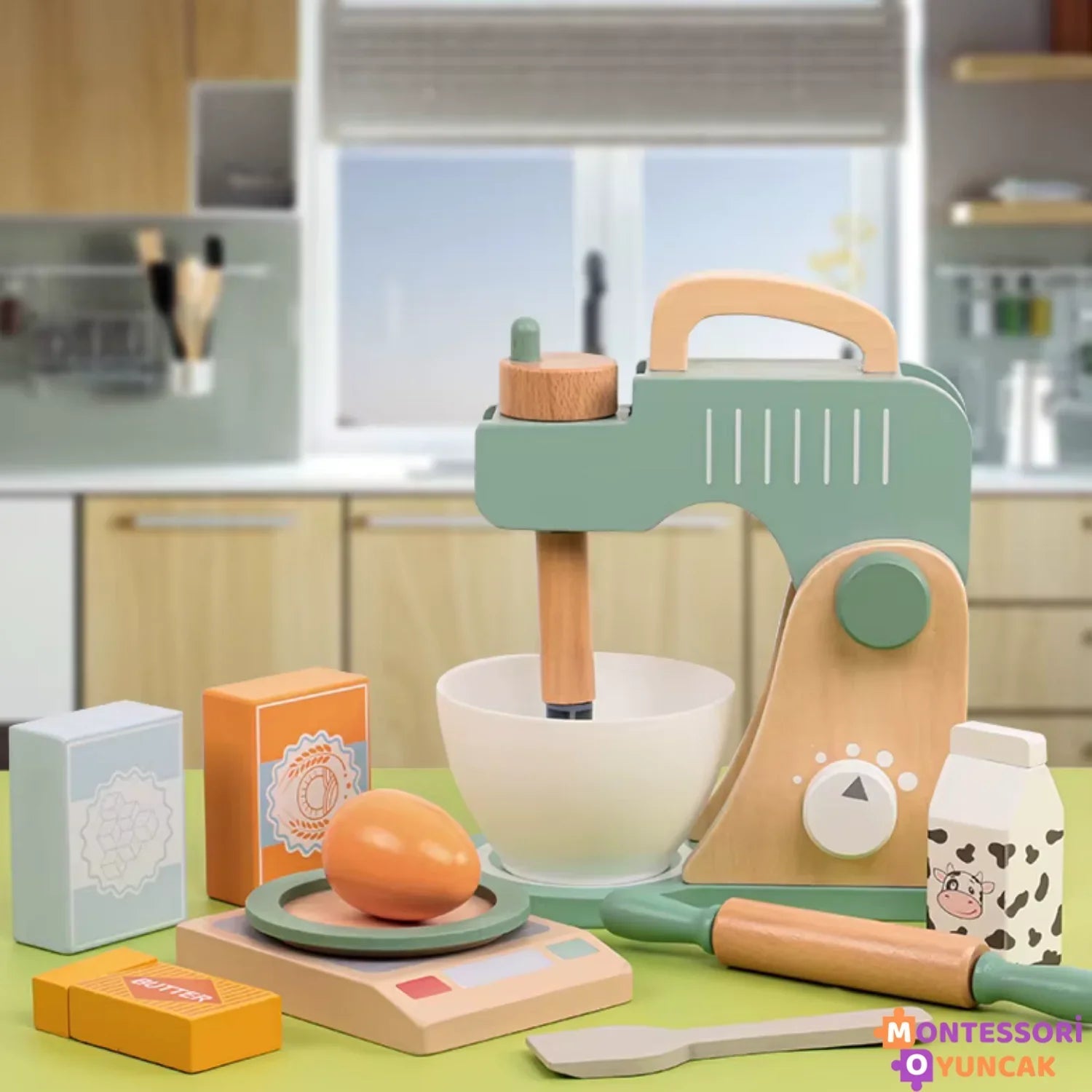 Montessori Ahşap Oyuncak Blender Seti Eğitici Gerçekçi Dayanıklı - MAKKA