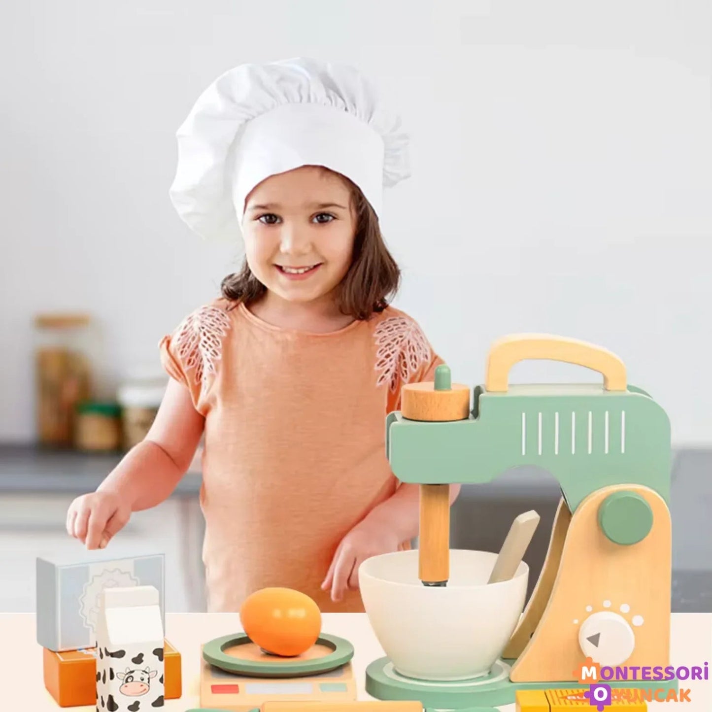 Montessori Ahşap Oyuncak Blender Seti Eğitici Gerçekçi Dayanıklı - MAKKA