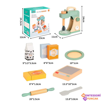 Montessori Ahşap Oyuncak Blender Seti Eğitici Gerçekçi Dayanıklı - MAKKA