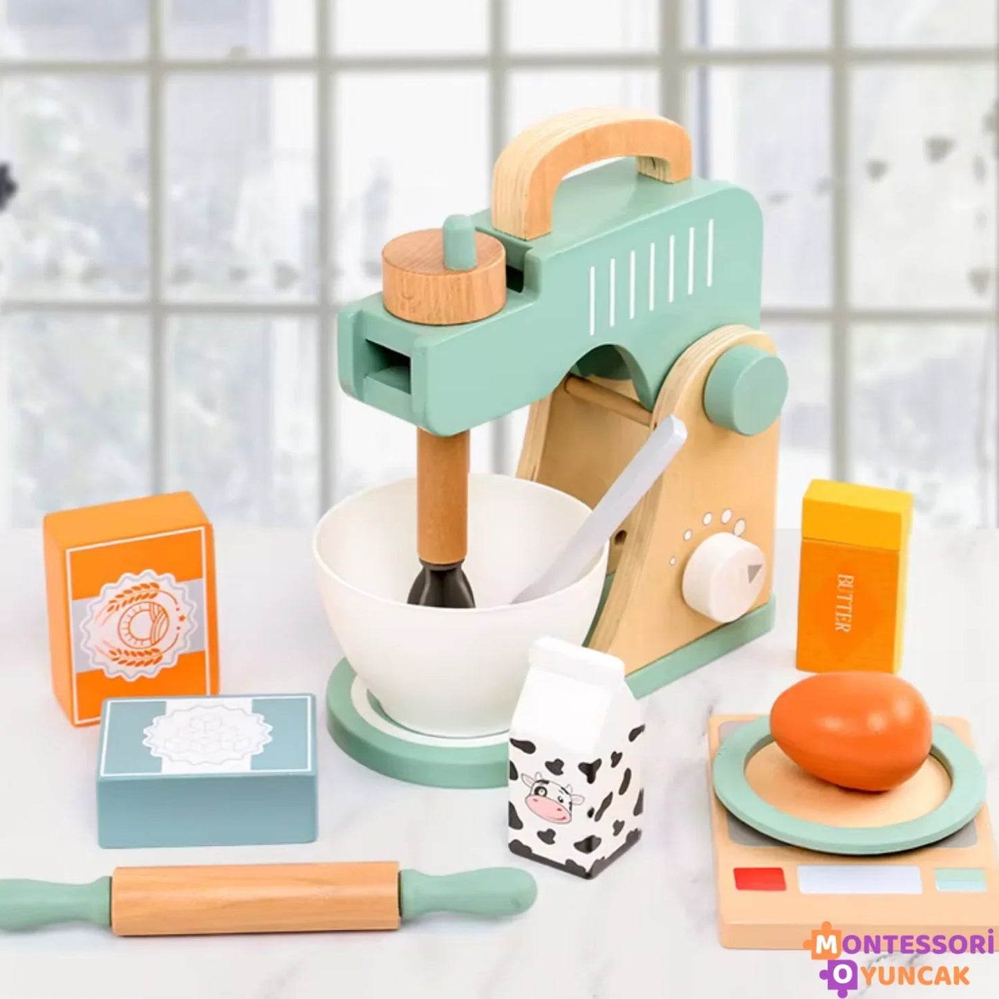 Montessori Ahşap Oyuncak Blender Seti Eğitici Gerçekçi Dayanıklı - MAKKA