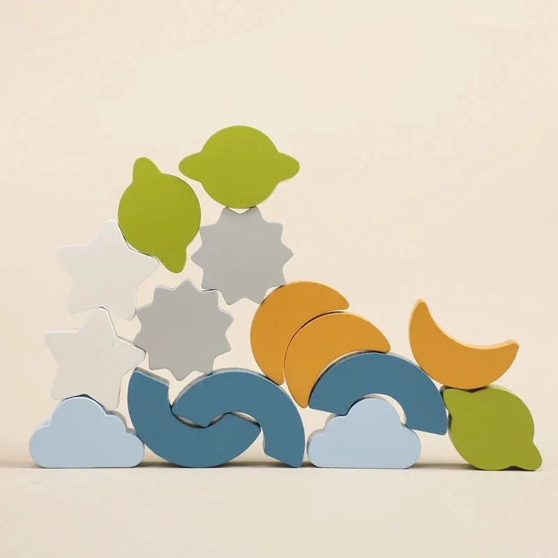 Montessori Ahşap Roket Eğitici Oyuncak - Motor Beceri ve Sayma - MAKKA