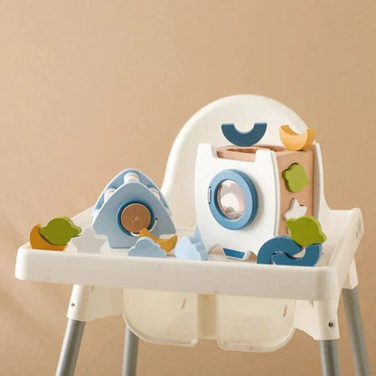 Montessori Ahşap Roket Eğitici Oyuncak - Motor Beceri ve Sayma - MAKKA