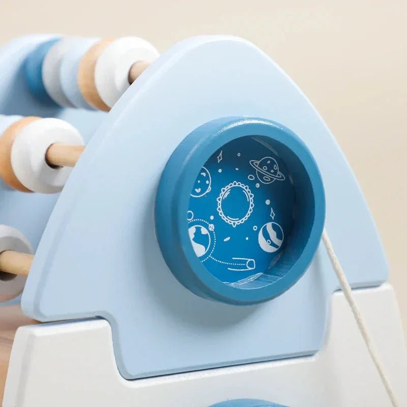 Montessori Ahşap Roket Eğitici Oyuncak - Motor Beceri ve Sayma - MAKKA