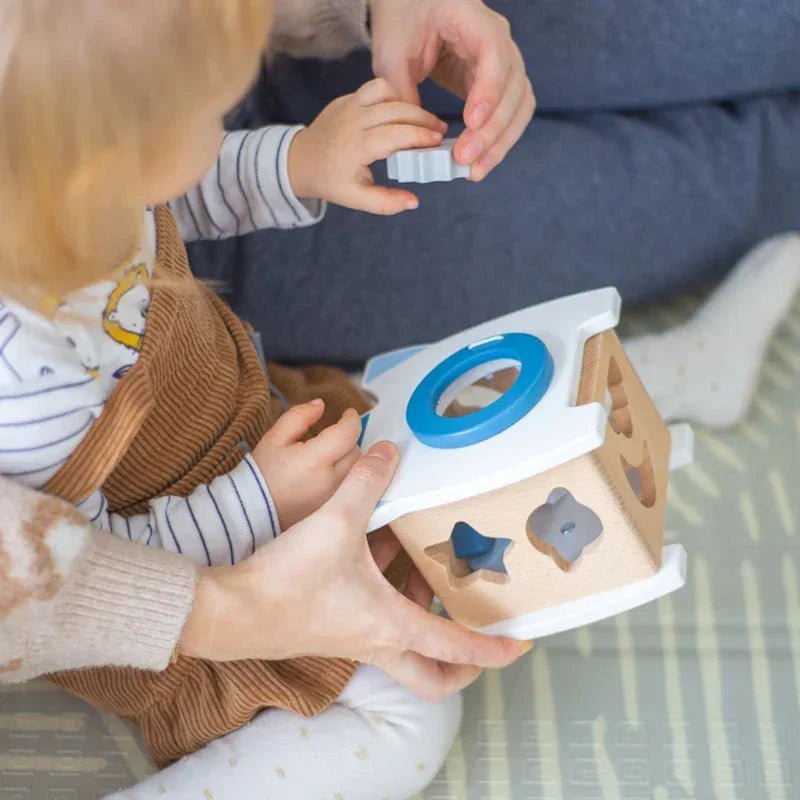 Montessori Ahşap Roket Eğitici Oyuncak - Motor Beceri ve Sayma - MAKKA
