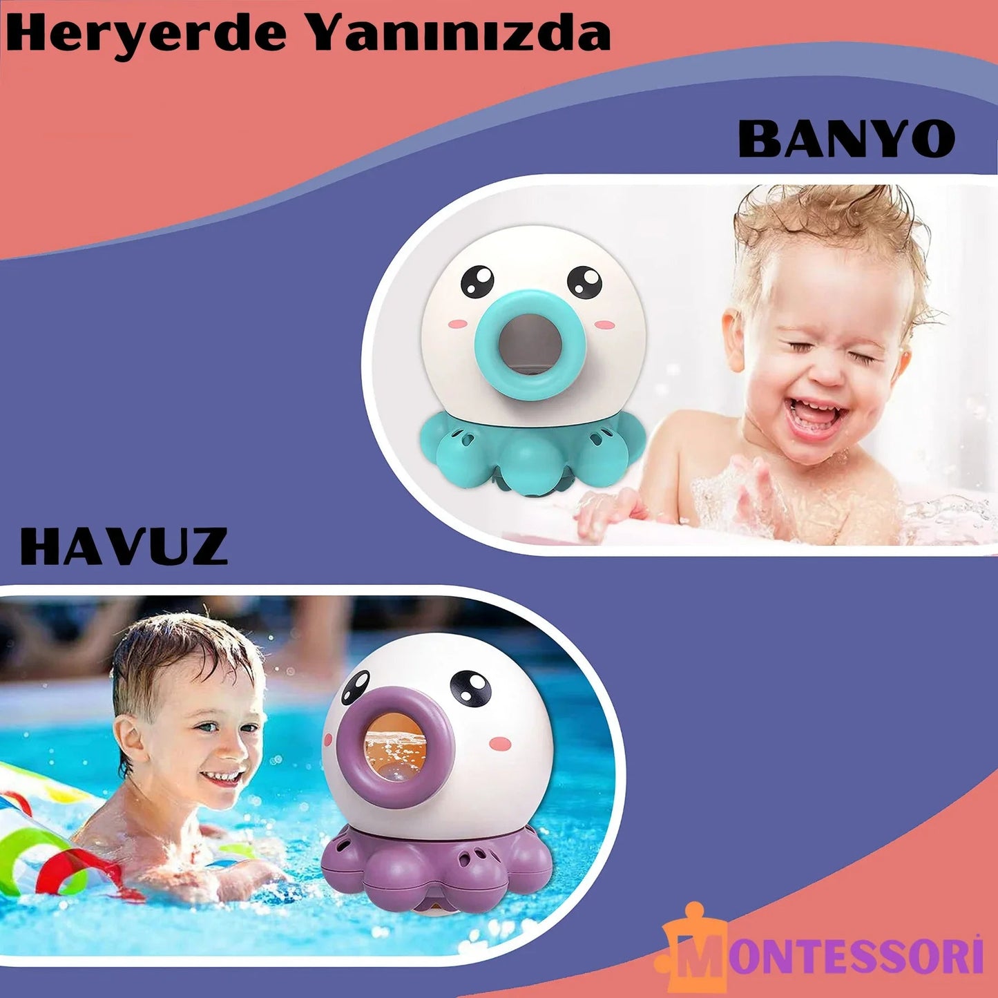 Montessori Ahtapot Banyo Musluğu Kapak Çocuk Güvenli Su Akışı - MAKKA