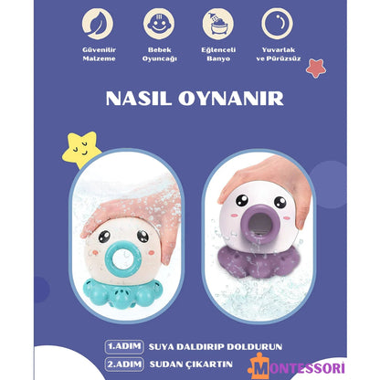 Montessori Ahtapot Banyo Musluğu Kapak Çocuk Güvenli Su Akışı - MAKKA