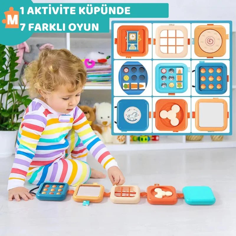 Montessori Aktivite Küpü Eğitici Duyu Motor Becerileri Oyuncağı - MAKKA