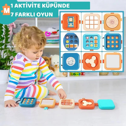 Montessori Aktivite Küpü Eğitici Duyu Motor Becerileri Oyuncağı - MAKKA