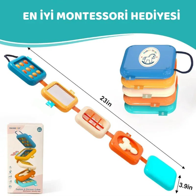 Montessori Aktivite Küpü Eğitici Duyu Motor Becerileri Oyuncağı - MAKKA
