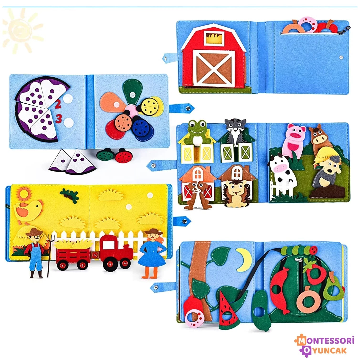 Montessori Ali Baba Keçe Kitabı Eğitici Duyu Oyunu Keçe Hikaye - MAKKA