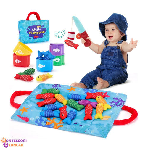 Montessori Balık Tutma Oyuncağı Manyetik Eğitici Renkli Parçalar - MAKKA