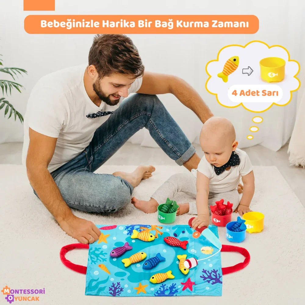 Montessori Balık Tutma Oyuncağı Manyetik Eğitici Renkli Parçalar - MAKKA