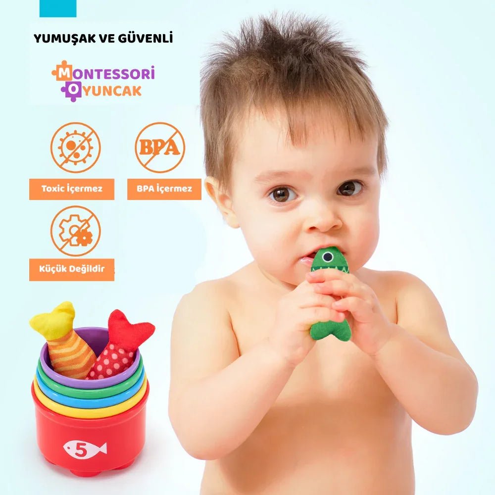 Montessori Balık Tutma Oyuncağı Manyetik Eğitici Renkli Parçalar - MAKKA