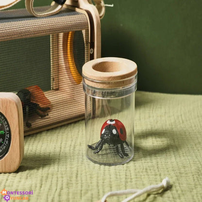 Montessori Böcek İnceleme Seti - Büyüteçli Keşif Kutusu, Eğitici STEM Aktiviteleri - MAKKA