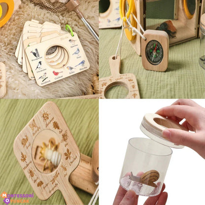 Montessori Böcek İnceleme Seti - Büyüteçli Keşif Kutusu, Eğitici STEM Aktiviteleri - MAKKA