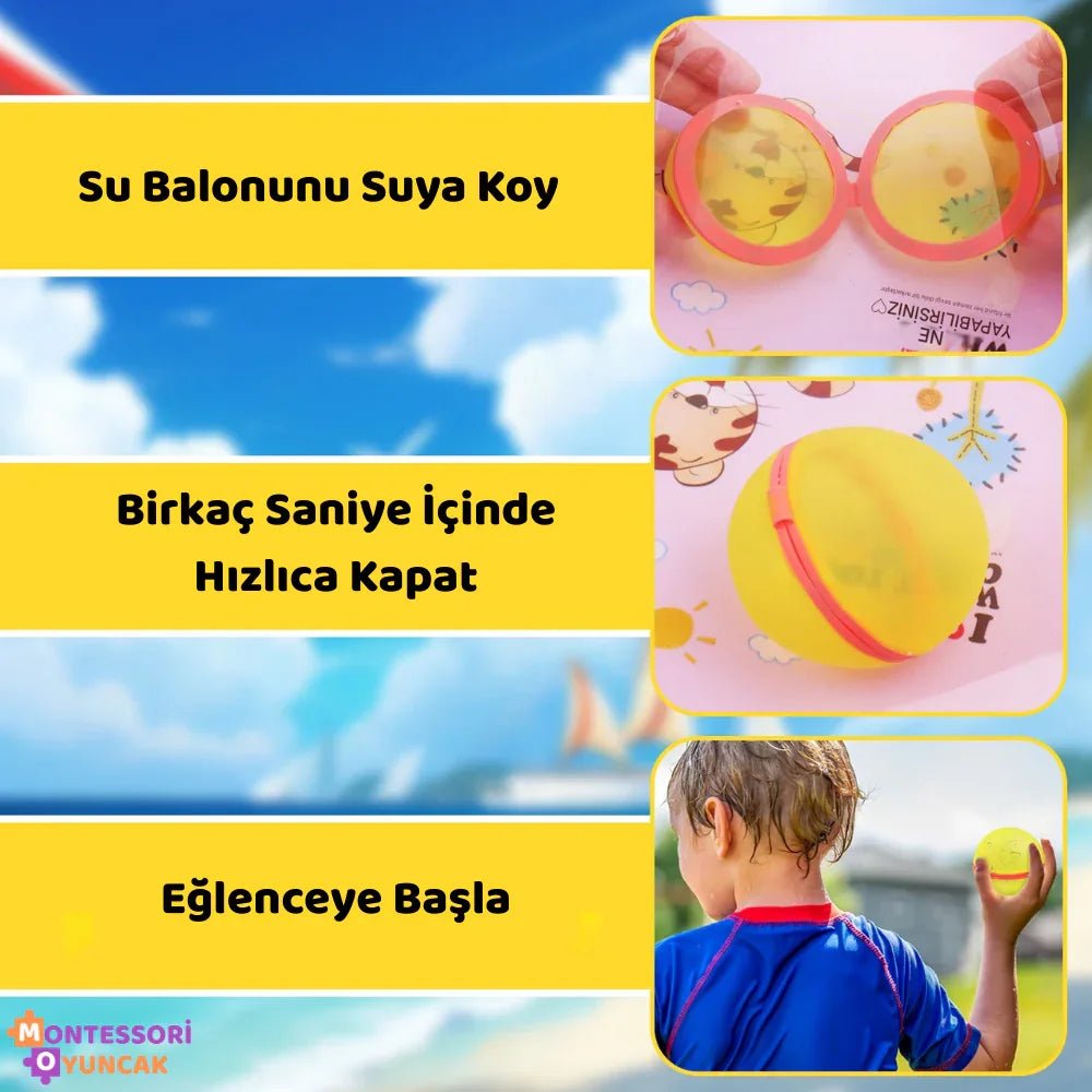 Montessori Doldurulabilir Su Balonu 12'li Kolay Doldurma Eğlencesi - MAKKA