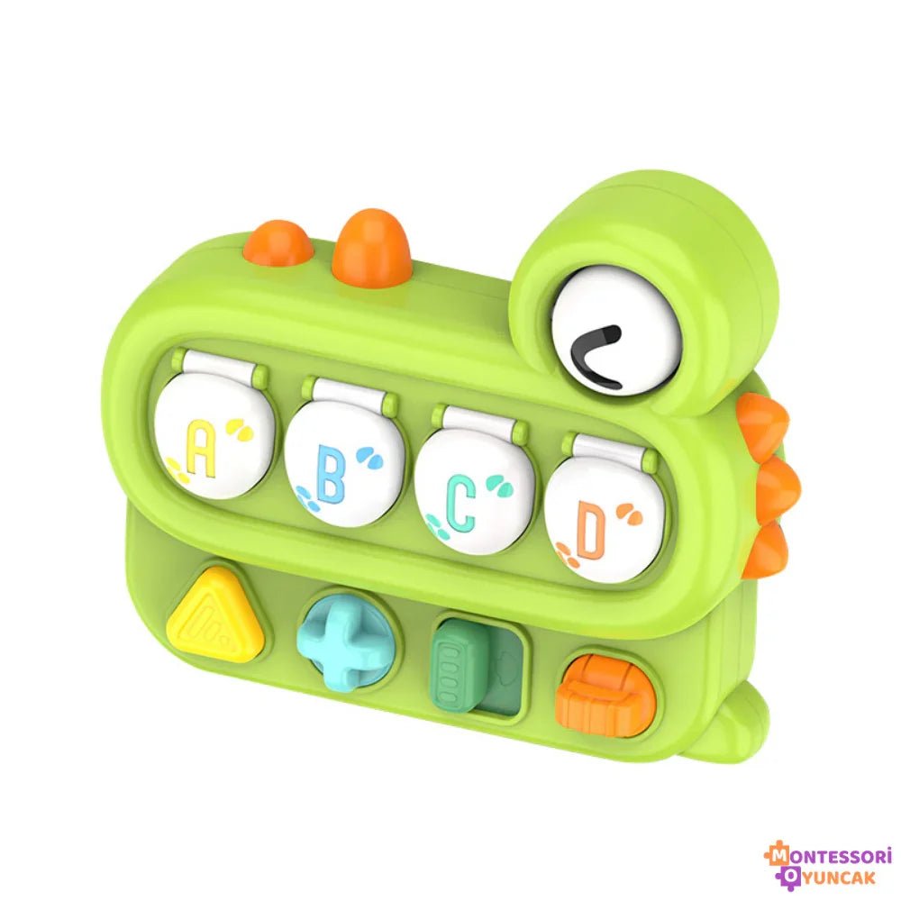 Montessori Duyusal Dinazor Oyuncağı - Yumuşak Dokulu Eğitici Motor Becerileri - MAKKA