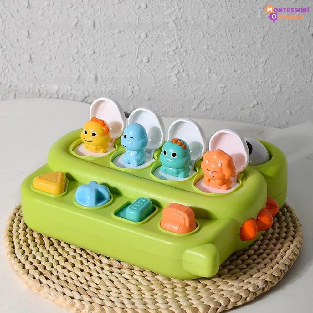 Montessori Duyusal Dinazor Oyuncağı - Yumuşak Dokulu Eğitici Motor Becerileri - MAKKA