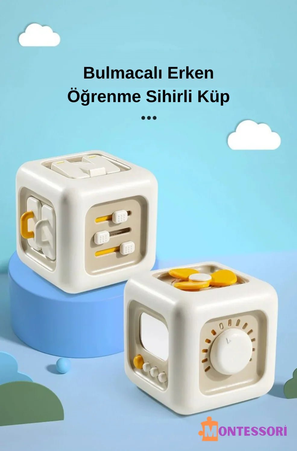 Montessori Eğitici Aktivite Küp Zeka Motor Beceri Oyuncağı - MAKKA
