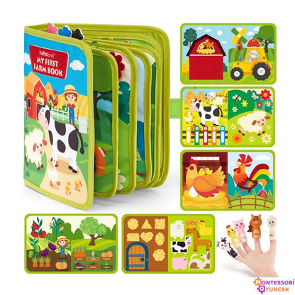 Montessori Eğitici Keçe Çiftlik Aktivite Kitabı, Renkli Figürlerle - MAKKA