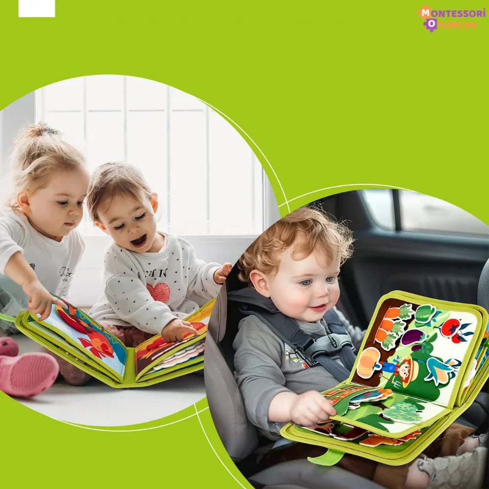 Montessori Eğitici Keçe Çiftlik Aktivite Kitabı, Renkli Figürlerle - MAKKA