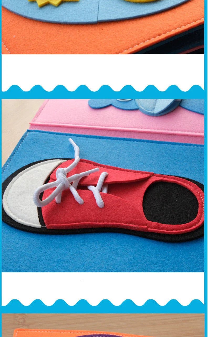 Montessori Eğitici Keçe Kitabı 10 Sayfa Yumuşak Dokulu - MAKKA