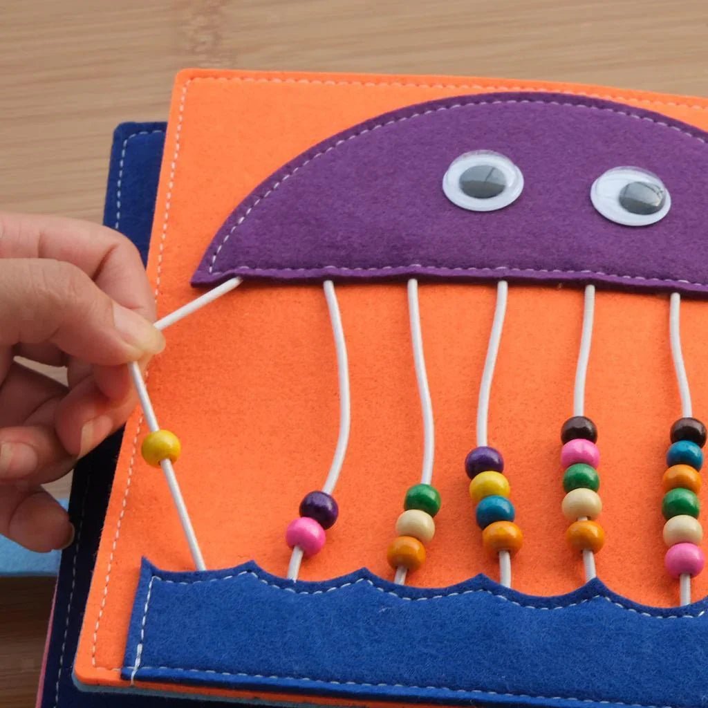 Montessori Eğitici Keçe Kitabı 10 Sayfa Yumuşak Dokulu - MAKKA