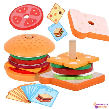 Montessori Hızlı Yemek Yapbozu: Eğitici Hamburger ve Sandviç Seti - MAKKA