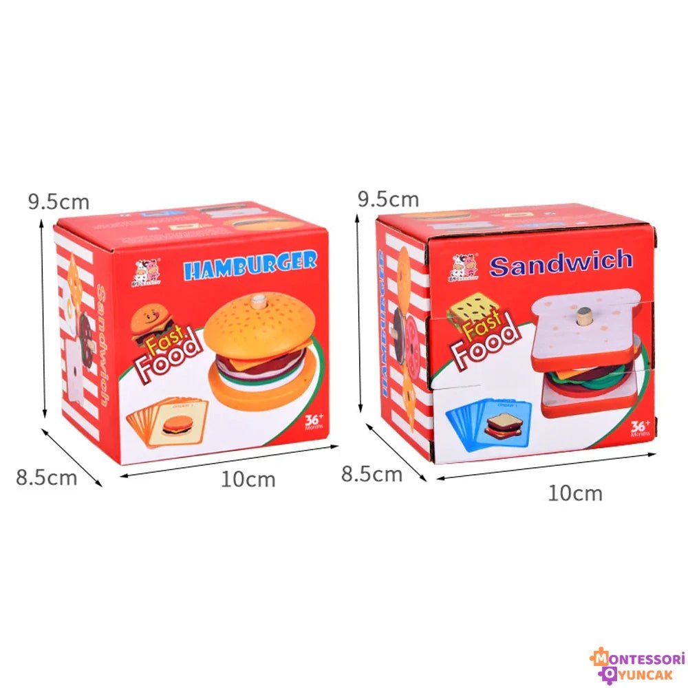 Montessori Hızlı Yemek Yapbozu: Eğitici Hamburger ve Sandviç Seti - MAKKA
