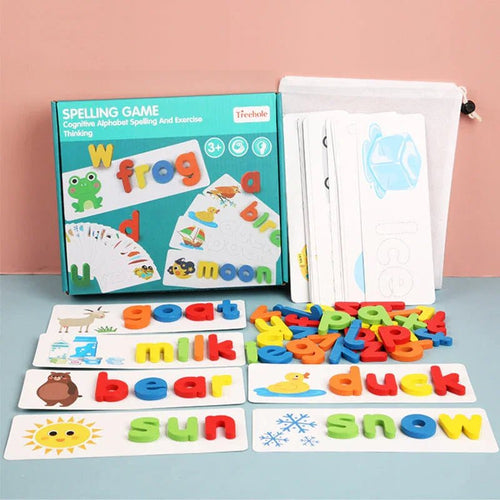 Montessori İngilizce Heceleme Oyunu - Harf Kartları, Sesli, Eğitici Set - MAKKA