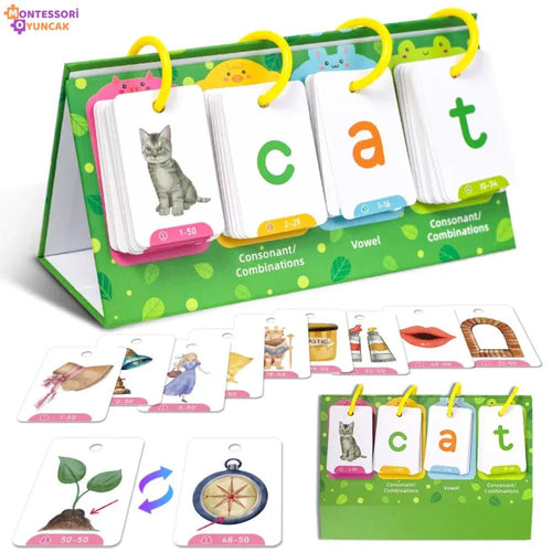 Montessori İngilizce Kelime Öğrenme Seti 500 Kart Renkli Aktiviteler - MAKKA
