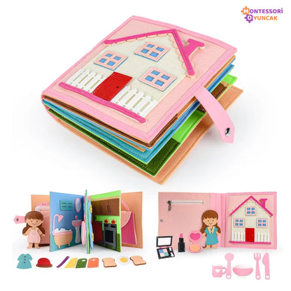 Montessori Keçe Kitabı: Temel İhtiyaçlar Eğitici Duyusal Aktivite Seti - MAKKA