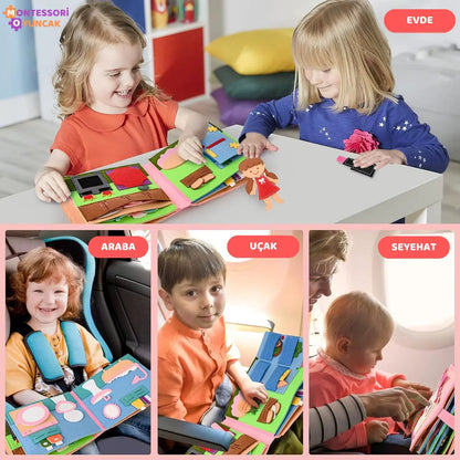 Montessori Keçe Kitabı: Temel İhtiyaçlar Eğitici Duyusal Aktivite Seti - MAKKA