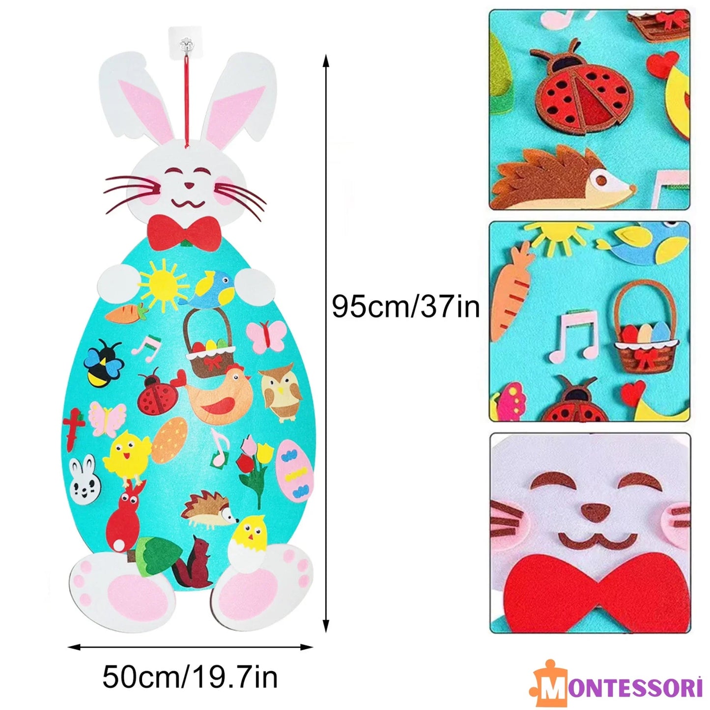 Montessori Keçe Tavşan El Yapımı Duyusal Eğitim Oyuncağı - MAKKA