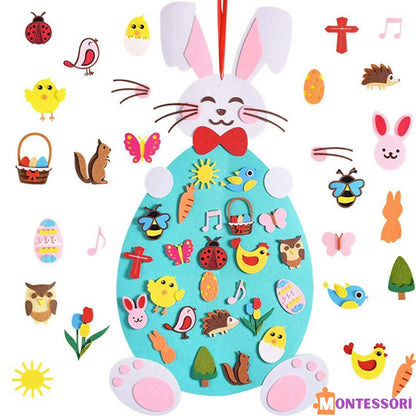 Montessori Keçe Tavşan El Yapımı Duyusal Eğitim Oyuncağı - MAKKA