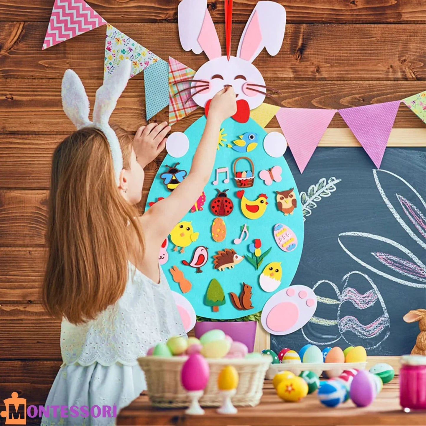 Montessori Keçe Tavşan El Yapımı Duyusal Eğitim Oyuncağı - MAKKA