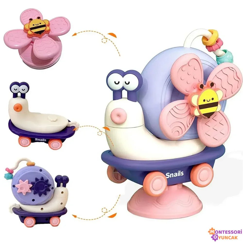 Montessori Sevimli Salyangoz Duyu Oyunu Eğitici Bebek Oyuncağı - MAKKA