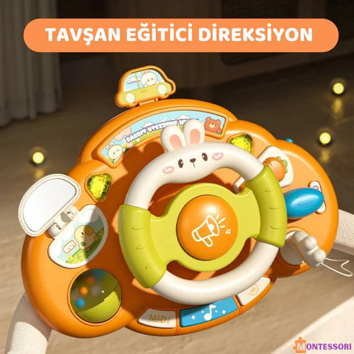 Montessori Tavşan Eğitici Direksiyon Oyuncak Çocuklar İçin Motor Beceri Gelişimi - MAKKA