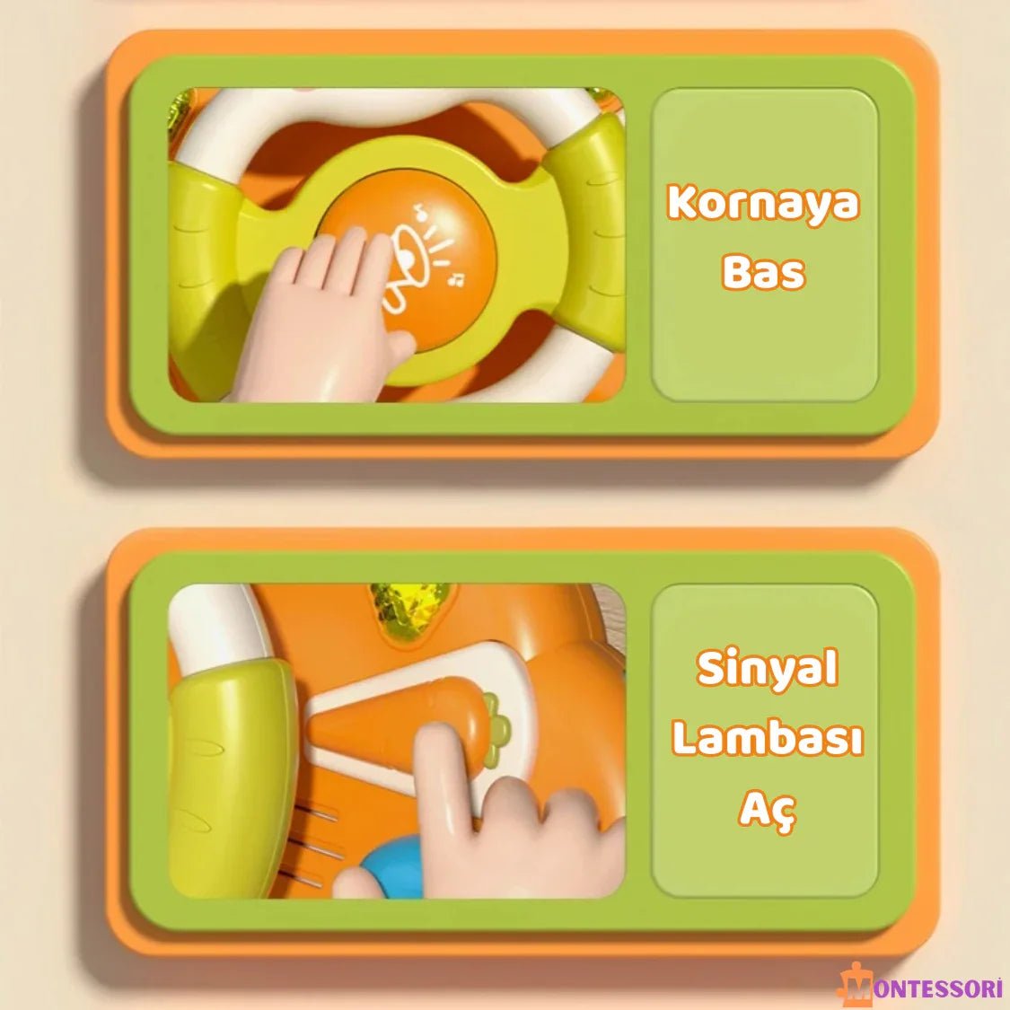 Montessori Tavşan Eğitici Direksiyon Oyuncak Çocuklar İçin Motor Beceri Gelişimi - MAKKA