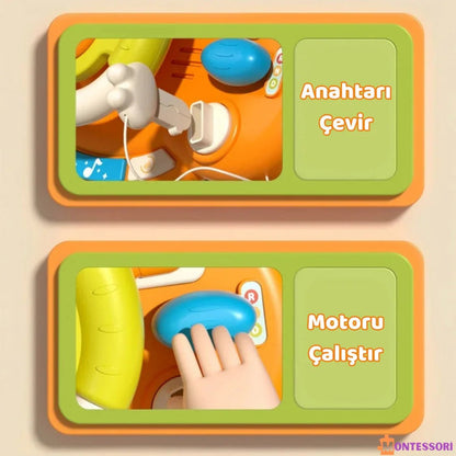 Montessori Tavşan Eğitici Direksiyon Oyuncak Çocuklar İçin Motor Beceri Gelişimi - MAKKA