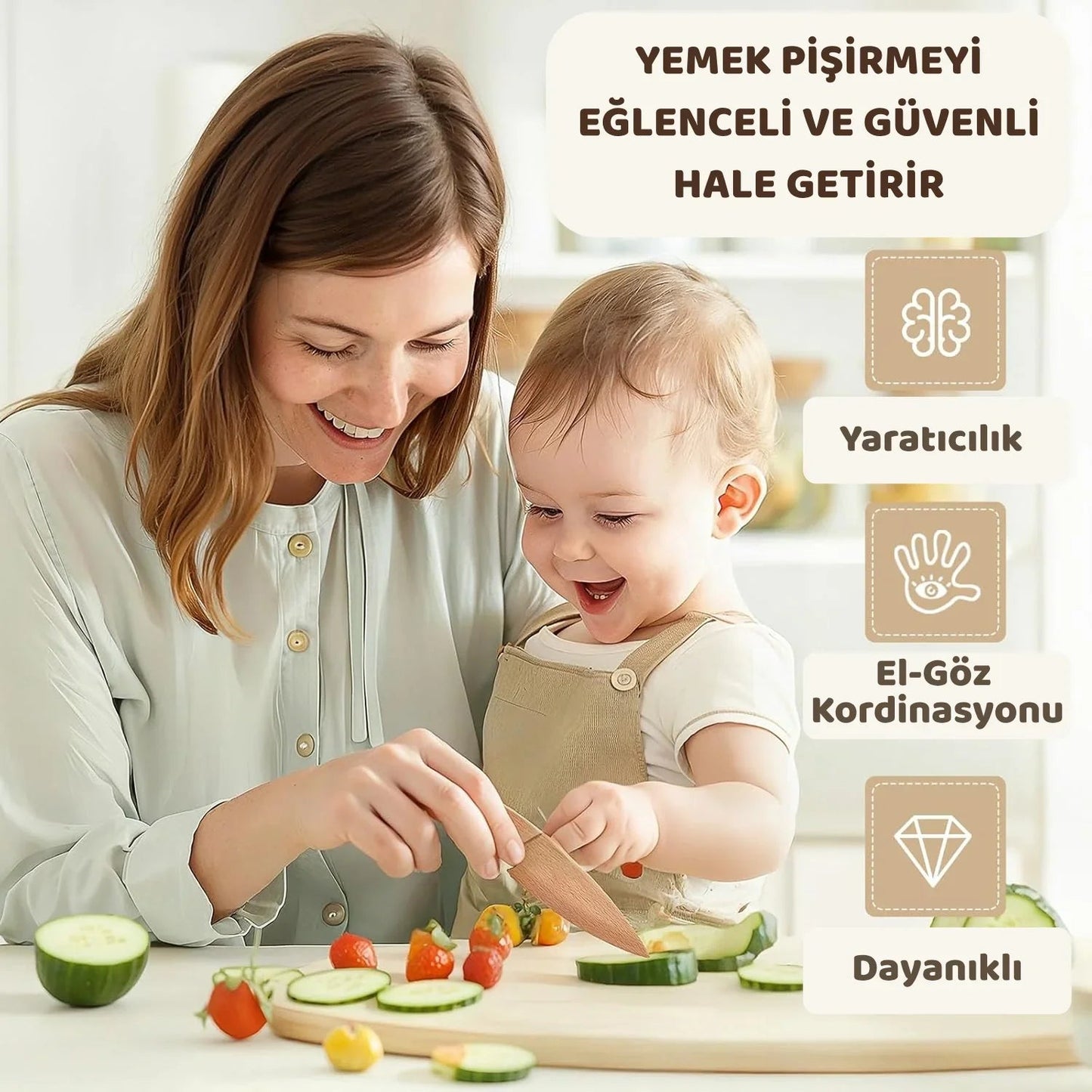 Montessori Tavşan Temalı Ahşap Mutfak Seti Çocuk Eğitici Oyuncak - MAKKA