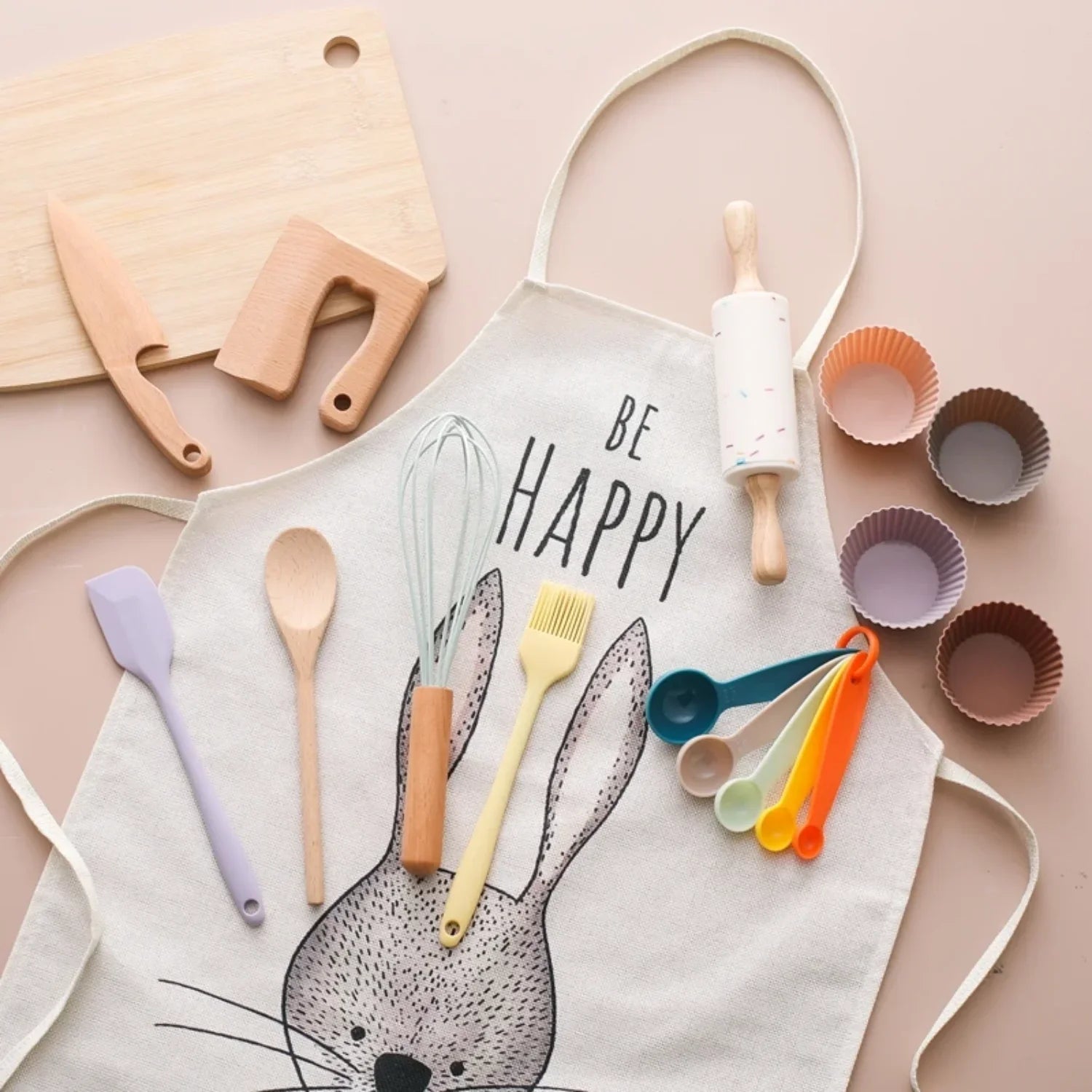 Montessori Tavşan Temalı Ahşap Mutfak Seti Çocuk Eğitici Oyuncak - MAKKA