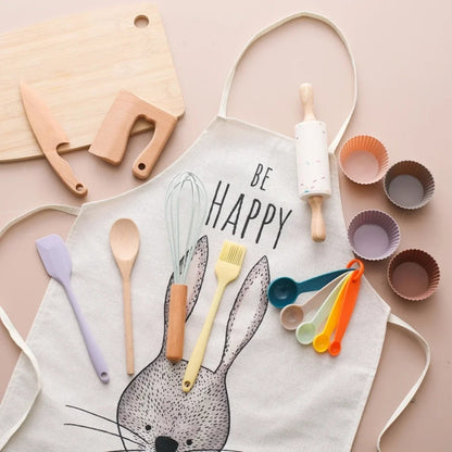 Montessori Tavşan Temalı Ahşap Mutfak Seti Çocuk Eğitici Oyuncak - MAKKA