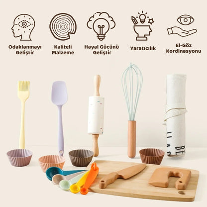 Montessori Tavşan Temalı Ahşap Mutfak Seti Çocuk Eğitici Oyuncak - MAKKA