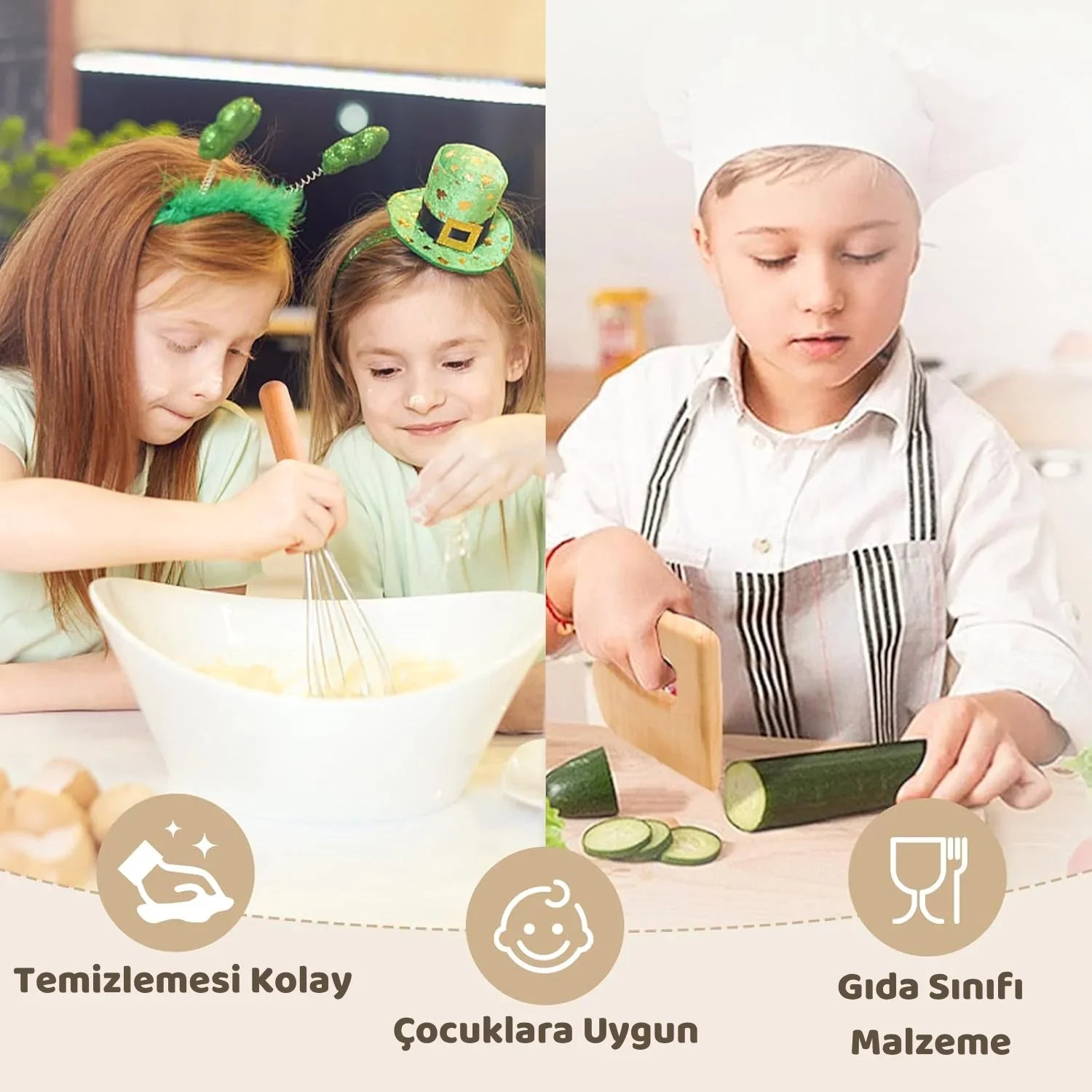 Montessori Tavşan Temalı Ahşap Mutfak Seti Çocuk Eğitici Oyuncak - MAKKA